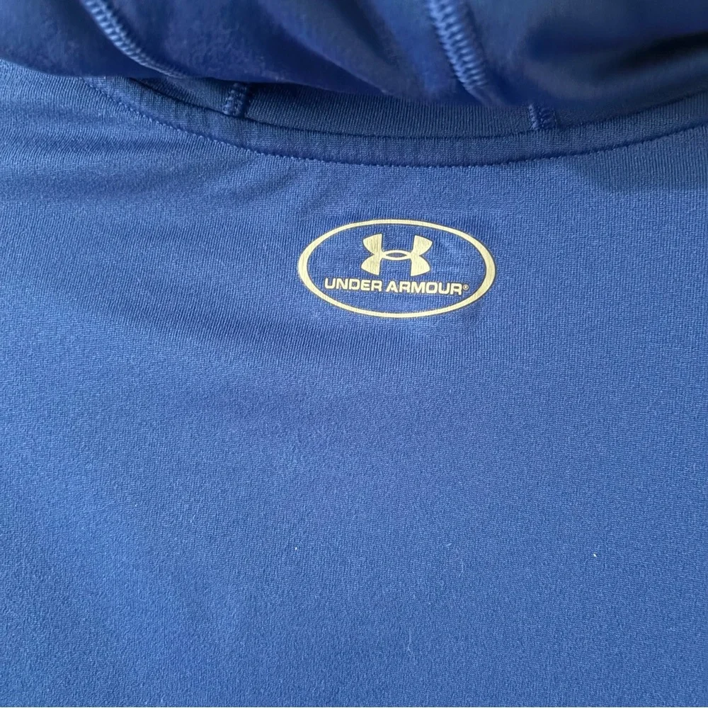 UNDER ARMOUR Jacket Top Mens Size L Blue Full Zip Loose Heat Gear‎ Hood Light